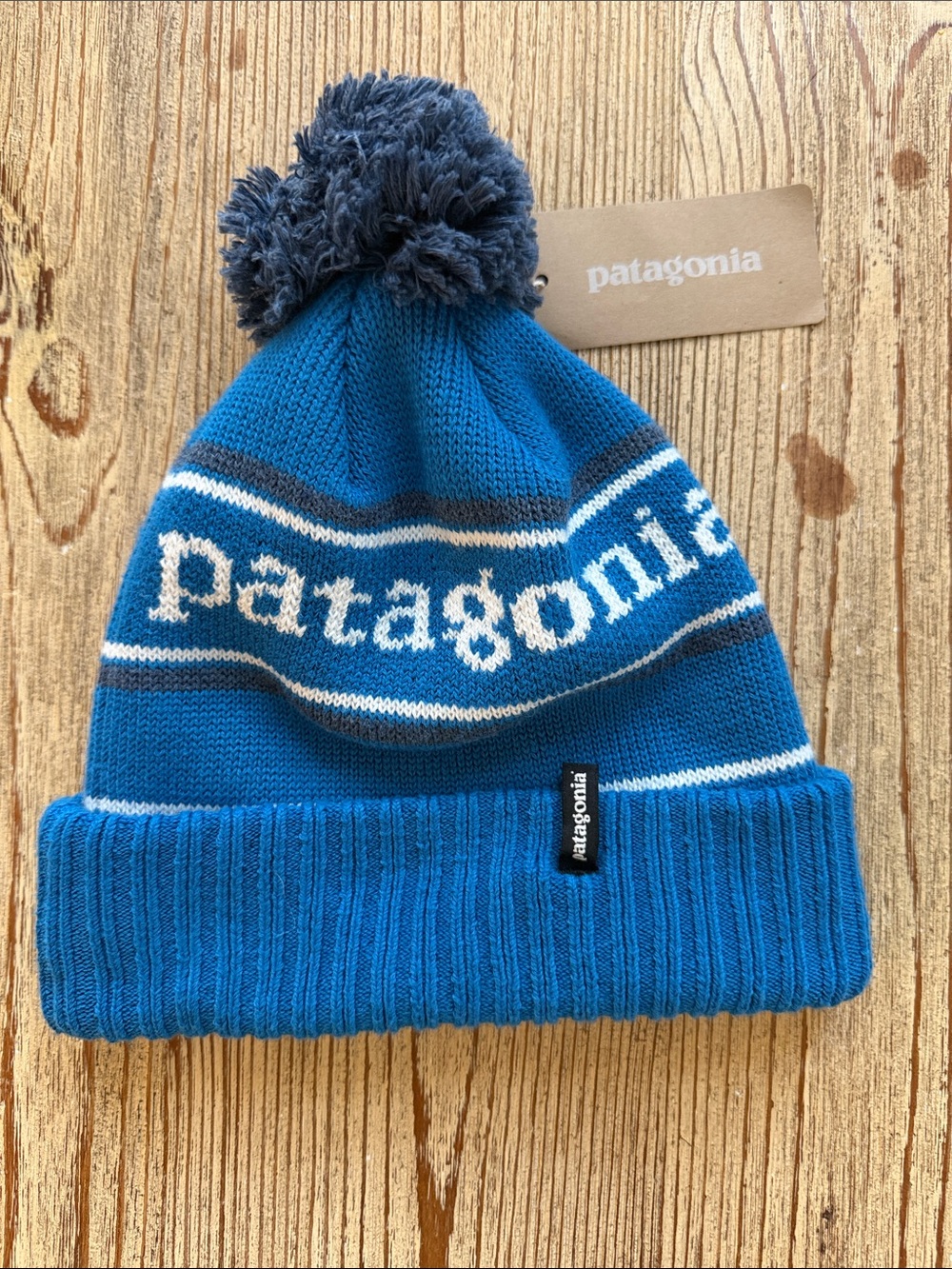 Patagonia Kids Blue & Gray Pom Beanie